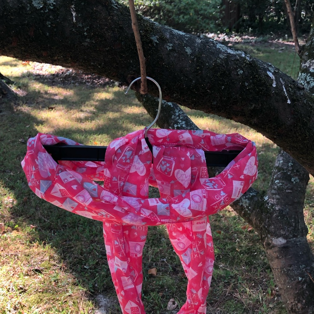 Charming Pink Heart Kids Scarf